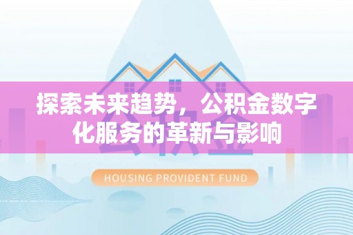 汤原探索未来趋势，公积金数字化服务的革新与影响