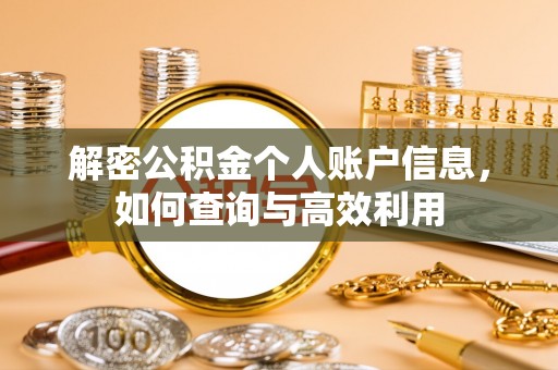 汤原解密公积金个人账户信息，如何查询与高效利用
